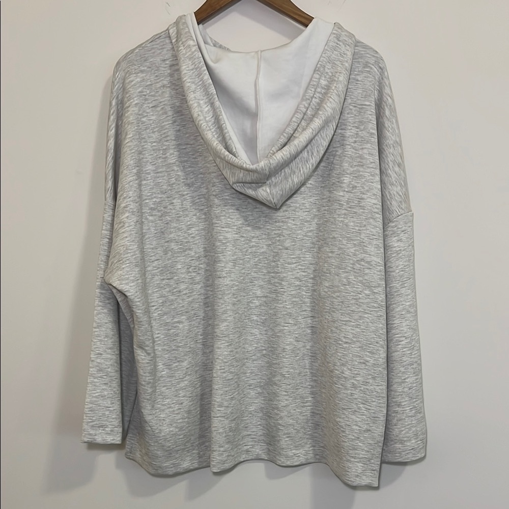 NWT Cable & Gauge Super Soft Gray Hoodie Shirt, Womens Plus 3X - Picture 6 of 8